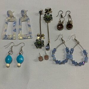 6 Pair Multi-Color Earrings Set